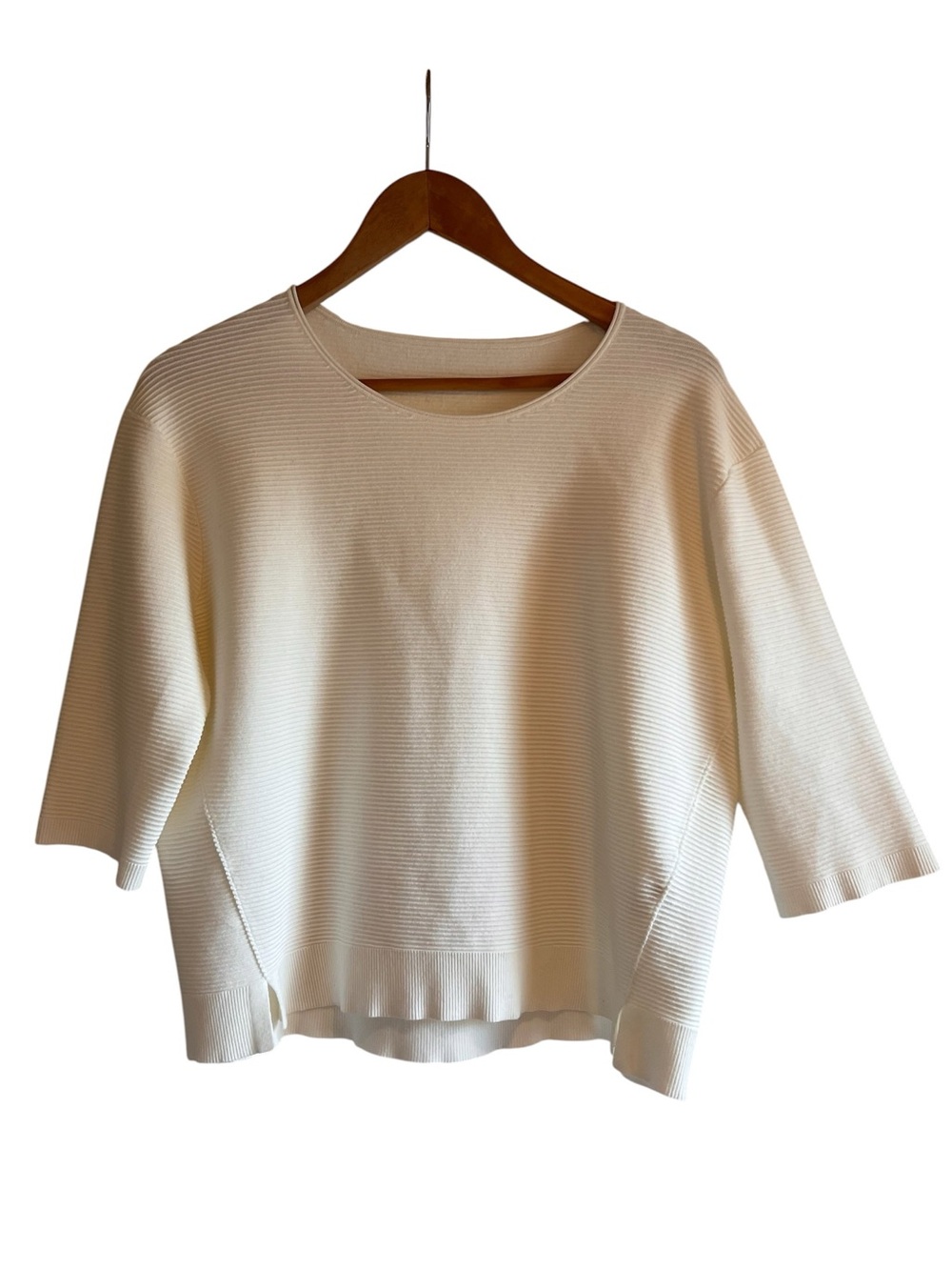 Dorothee Schumacher ribbed knit 3/4 sleeve viscose sweater M excellent condition